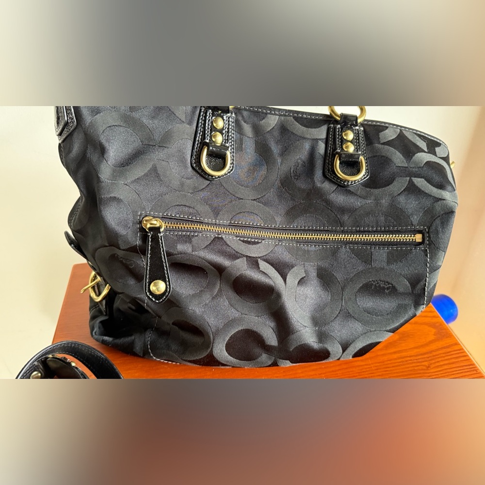 Coach Black Signature Canvas Ashley Top Handle Bag - Picture 3 of 10